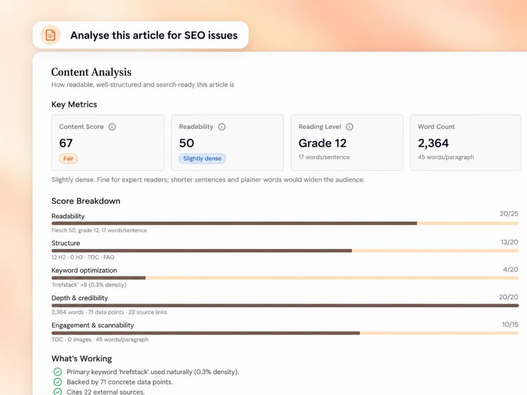 hrefStack article quality scoring